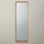 John Lewis Rounded Corners Wood Frame Wall Mirror, 143 x 43cm, Oak