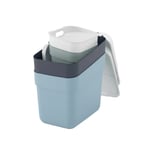 Curver Ready to Collect Bin Set Perfect for Separating Waste, Stackable Waste Separation System, Set of 4 (2 x 10 L + 2 x 20 L), Assorted (White, Dark Grey, Green, Blue Grey)