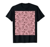 Climbing Vine Leaves In Deep Rose On Dusty Pink T-Shirt