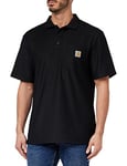 Carhartt Men's Loose Fit Midweight Short-Sleeve Pocket Polo, Black, XS