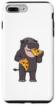 Coque pour iPhone 7 Plus/8 Plus Hippopotame pygmée mangeur de pizza Animaux sauvages