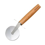 Fackelmann 31117 Roulette pizza manche en bois, coupe pizza, coupe pizza roulette, roulette à pizza, roulette a pizza, decoupe pizza, Acier inoxydable, Bois, 21 x 6,8 x 2 cm