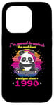 Coque pour iPhone 15 Pro Né en 1990 Anniversaire Fun Panda Gaming Unlock The Next Level