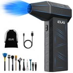 EUKI Souffleur Air Comprimé PC, 150000 TR/Min de Pulvérisation d’Air Comprimé avec Batterie 6000mAh, Soufflette Air Comprimé, Bombe Air Sec pour Clavier, Électronique, Bombe Air Sec Nettoyage PC