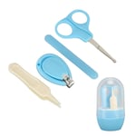 4Pcs Baby Nail Kit Safe Mini Scissors Nail File Nail Clippers Tweezers Blue SG5