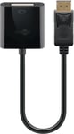 Goobay DisplayPortv/DVI-D-adapterkabel 1.2, förnicklad Displayport™ plugg > DVI-I-uttaget Dual Link (24 + 5 stift)