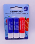 Derma V10 Lip Care Balm 2 Original + 1 Strawberry Chap Sticks lowest price