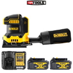 DeWalt DCW200 18V XR Brushless 1/4" Palm Sander + 2 x 4.0Ah Batteries & Charger