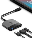 Station D'accueil Pour Nintendo Switch Oled, Station D'accueil De Charge Portable Avec Port Hdmi Et Usb 3.0 De Rechange Pour Macbook Pro Air (Noir Gris)