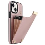 iPhone 14 Plus-deksel med kortholder - Rose Gold