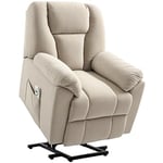 HOMCOM Fauteuil releveur électrique avec Fonction Massage et Chauffage, Fauteuil Relax électrique avec Dossier inclinable, Ports USB, télécommande, Fauteuil Relaxant pour Personnes âgées, Beige