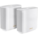 ASUS ZenWiFi WiFi 6 XT9 (2 Pack) White, 5700 Sq. Ft, 6+ Rooms, 7800Mbps WiFi, Mesh System