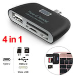 For Samsung S9 S10+ Type-c Usb C To Usb 2.0 Hub Sd/microsd Card Reader Adapter