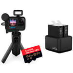 GoPro Hero 12 Black Creator Edition + SanDisk 64GB + Dual Battery Charger Kit