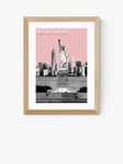 EAST END PRINTS Becks Norf Design 'New York Pink' Framed Print