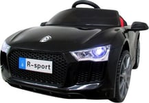 R-Sport Cabrio B4 Sort Barnebil Med Batteri, Fjernkontroll, Skinnlys