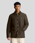 Lyle & Scott Mens Quilted Jacket in Olive Cotton - Size Small