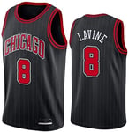 Hyzb NBA Maillots Femme Maillot Homme Chicago Bulls n ° 8 LaVine Maillots Respirant brodé Basket Swingman Jersey (Color : Black a, Size : M)