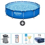 Piscine Bestway Ronde Steel Pro - 305 x 76 cm - Bleue - Comprend des Accessoires CB50 - Blue