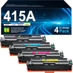 415A 415 (Avec Puce) Cartouche De Toner Compatible Pour Hp W2030A W2031A W2032A Pour Color Laserjet Pro Mfp M454 M454Dw M454Dn M479Fdw M479 M479Dw M479Fnw (4 Pack)[DYJ070248]