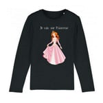 Tee Shirt Manches Longues Enfant Princesse - Je Suis Une Princesse Noir