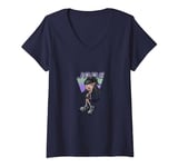 Femme Bratz Jade Pose Style rétro Violet Vert T-Shirt avec Col en V