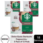 Nescafe Dolce Gusto Starbucks Coffee Pods Cappuccino 3 Boxes (36 drinks)