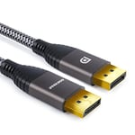 SOEYBAE DisplayPort Cable 2M,DP Cable Support 4K@60Hz, 2K@144Hz,Nylon Braided,for Laptop PC TV etc-Gaming Monitor Cable