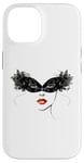 Coque pour iPhone 14 Masque vénitien, joli visage, femme, Venise, Italie