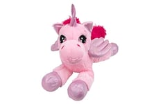 Pelux Grande Peluche Licorne Rose - Extra Large : 70 cm - Ailettes, Pattes et Corne pailletées - Extra Soft - Enfants 0 Mois - Globe Jouets 41365