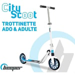 Trottinette mécanique - Adulte/Ados - Beeper City Scoot - Roues 8'' - Suspension avant - Cadre Blanc - Avec frein guidon