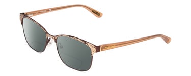 Guess by Marciano GM0318 Lady Polarized BIFOCAL Sunglasses Snake Skin Brown 52mm