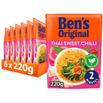 BEN'S ORIGINAL Thai Sweet Chilli Microwave Rice, Bulk Multipack 6 x 220g pouches