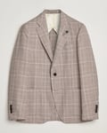 Lardini Wool/Cotton Checked Blazer Brown/Pink