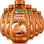 6x Garnier Ultimate Blends Coconut Oil & Cocoa Butter Smoothing Shampoo 400ml