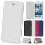 doupi Flip Cover pour iPhone 6 Plus / 6S Plus (5,5 Pouces), Étui à Rabat Magnétique Coque Style Livre Protection Housse avec Support, Blanc