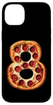 Coque pour iPhone 14 Plus 8e anniversaire Pizza Party Garçons Cheese Kids Pie Eight Bday Boy