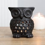 Black Owl Oil Burner / Wax Warmer | Home Fragrance Gift | Halloween, Birthday