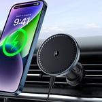 Beeasy Wireless Car Charger Magnetic, Compatible With Magsafe Car Mount/MagSafe Car Charger 15W Fast Charging, Car Phone Holder Wireless Car Charger Air Vent Mount for iPhone 16/15/14/13/12 Series