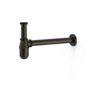 Tres - Siphon télescopique type bouteille avec bouchon de visite pour lavabo Noir bronze 03463430KMB