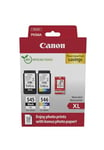 Canon PG-545 XL CL-546 XL VALUE Pack of 2 cartridges (Black XL Colour XL) + 50 sheets of 10x15cm Photo Paper Genuine (Recycled Cardboard Multipack)