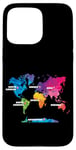 Coque pour iPhone 15 Pro Max Carte Colorée Terre Pays Continent Géographie Carte Du Monde