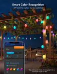 Govee Outdoor LED String Lights, 15m RGBIC WiFi Garden Lights Dimmable Warm LED