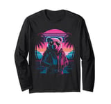 Vaporwave Rizzly Bear Synthwave Retrowave Aesthetic Vibes Long Sleeve T-Shirt