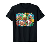 Funny Farm Animals Tangled Up In Christmas Lights Farmer Tee T-Shirt