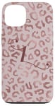 Coque pour iPhone 13 Letter L Initial Leopard Rose Pink Cheetah Monogram