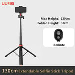 UURig-Trépied extensible 2 en 1 pour appareil photo de 52 pouces,perche à selfie,avec rotule 360,clip de téléphone 2 en 1,pour iPhone Sony IL GoPro - Type Tripod w Remote