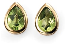 Elements Gold GE489G 9ct Yellow Gold  Peridot Teardrop Stud Jewellery