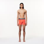 Lot de 3 boxers courts homme Lacoste imprimés en microfibre Taille M Bleu Marine/blanc/orange