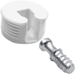 Amig - Attelage Excentrique avec vis M6, M6 - Ø 20 x 12 mm, 4 pièces pour assemblage de panneaux, optimal pour la fixation des étagères et des meubles, plastique blanc